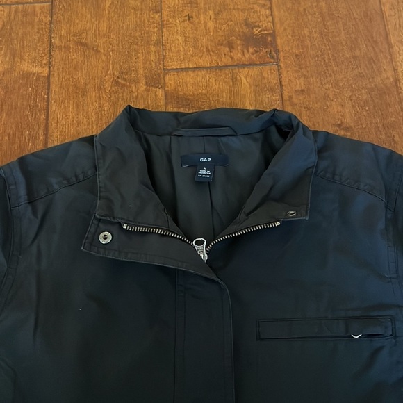 GAP Black Light Weight Jacket Full Front Zip Button Snap Size L - Picture 5 of 12